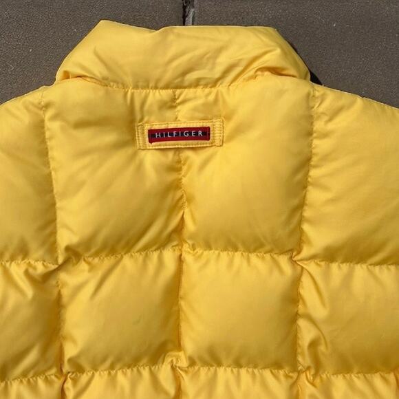 Vintage Y2K Tommy Hilfiger Jeans Yellow Puffer Coat Women's Size Medium Preppy - Picture 7 of 15